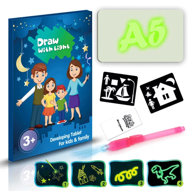 A3 A4 A5 LED drawing board luminous Graffiti Doodle drawing Tablet magic drawing draw with light-funny fluorescent pen educational toys