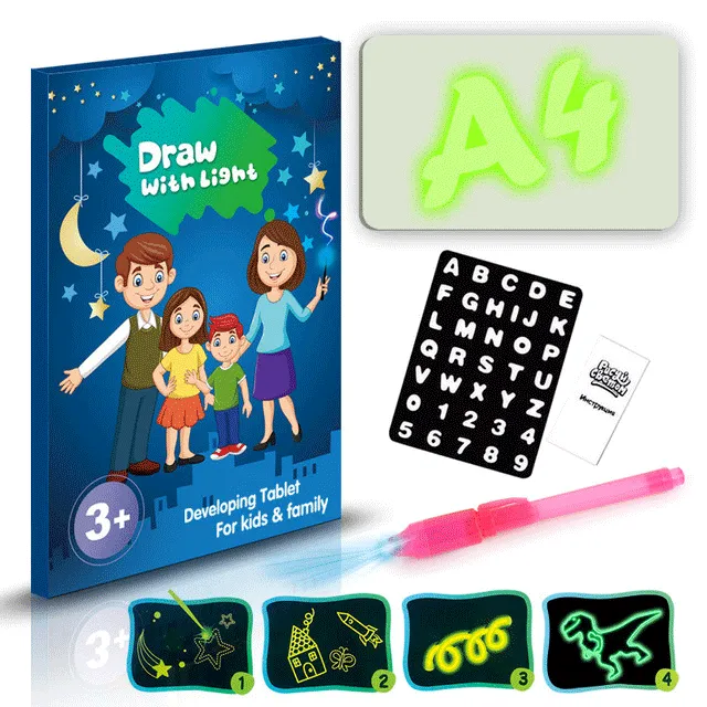 A3 A4 A5 LED drawing board luminous Graffiti Doodle drawing Tablet magic drawing draw with light-funny fluorescent pen educational toys