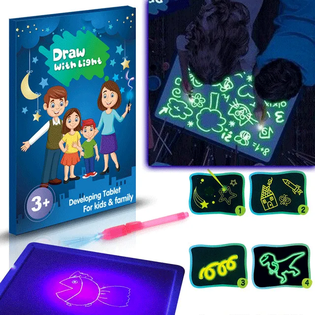 A3 A4 A5 LED drawing board luminous Graffiti Doodle drawing Tablet magic drawing draw with light-funny fluorescent pen educational toys