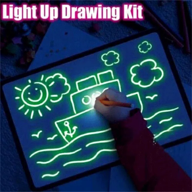 A3 A4 A5 LED drawing board luminous Graffiti Doodle drawing Tablet magic drawing draw with light-funny fluorescent pen educational toys