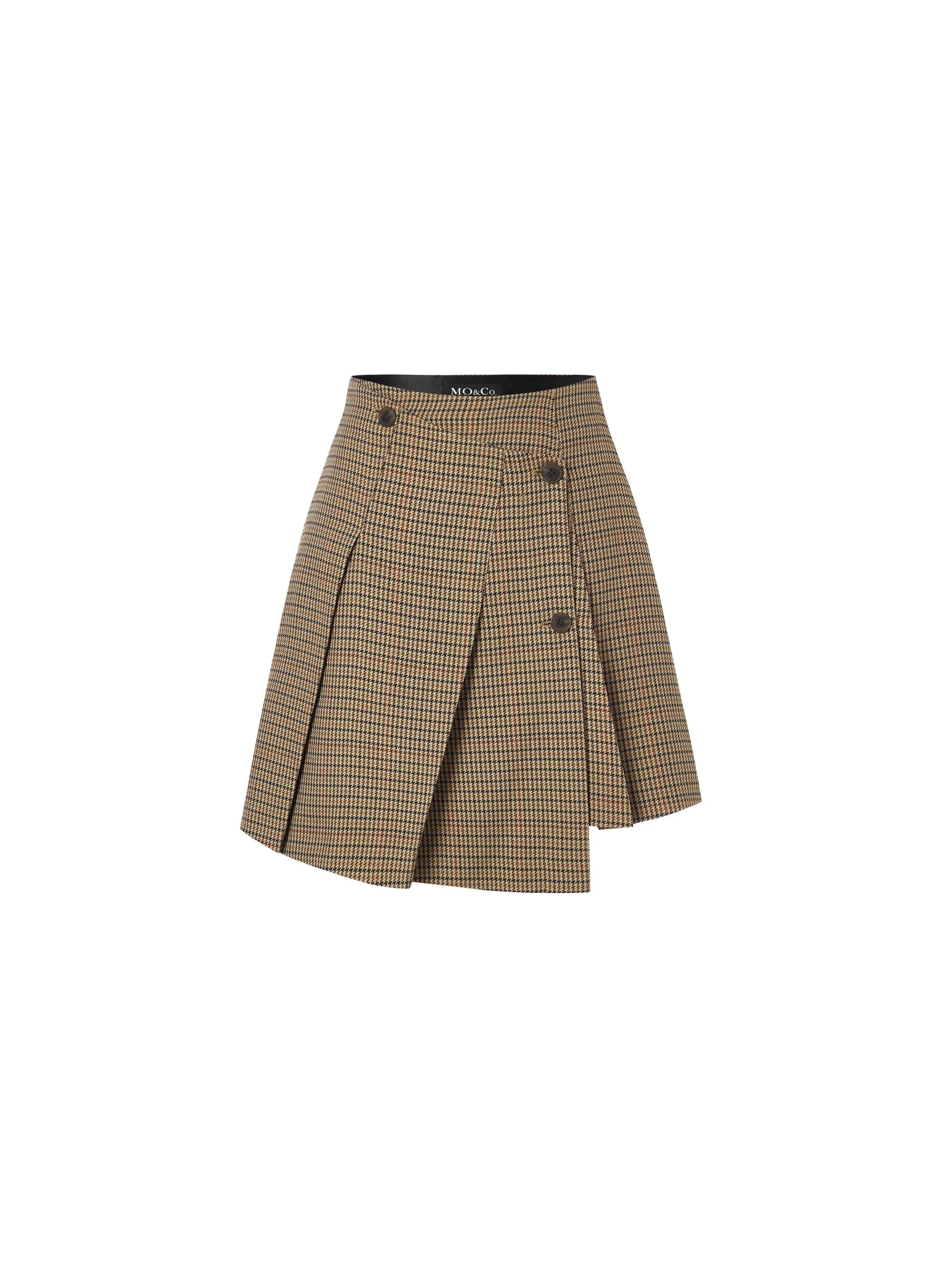 Asymmetric Vintage Check Skirt