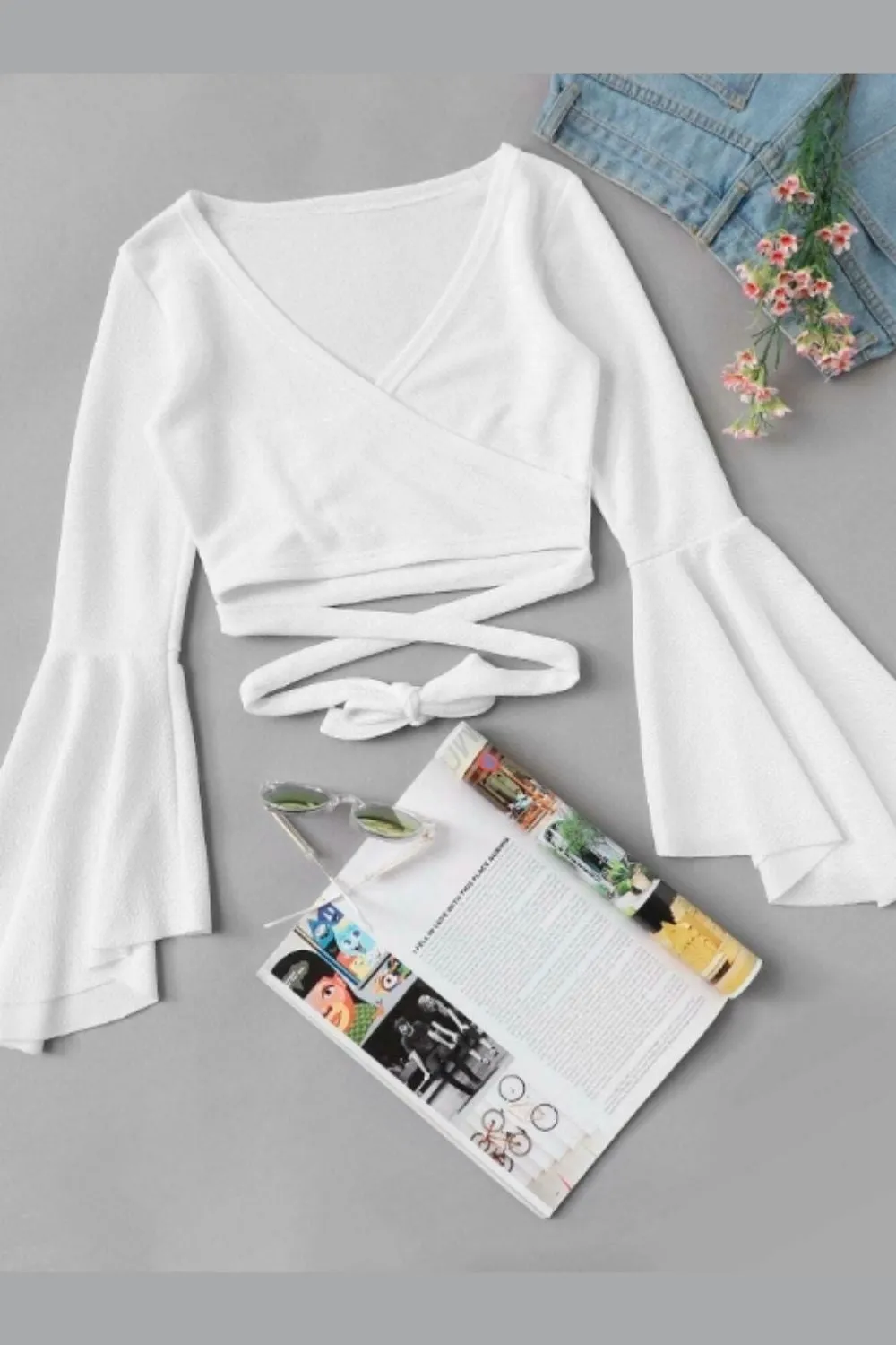 Bell Sleeve Blouse White