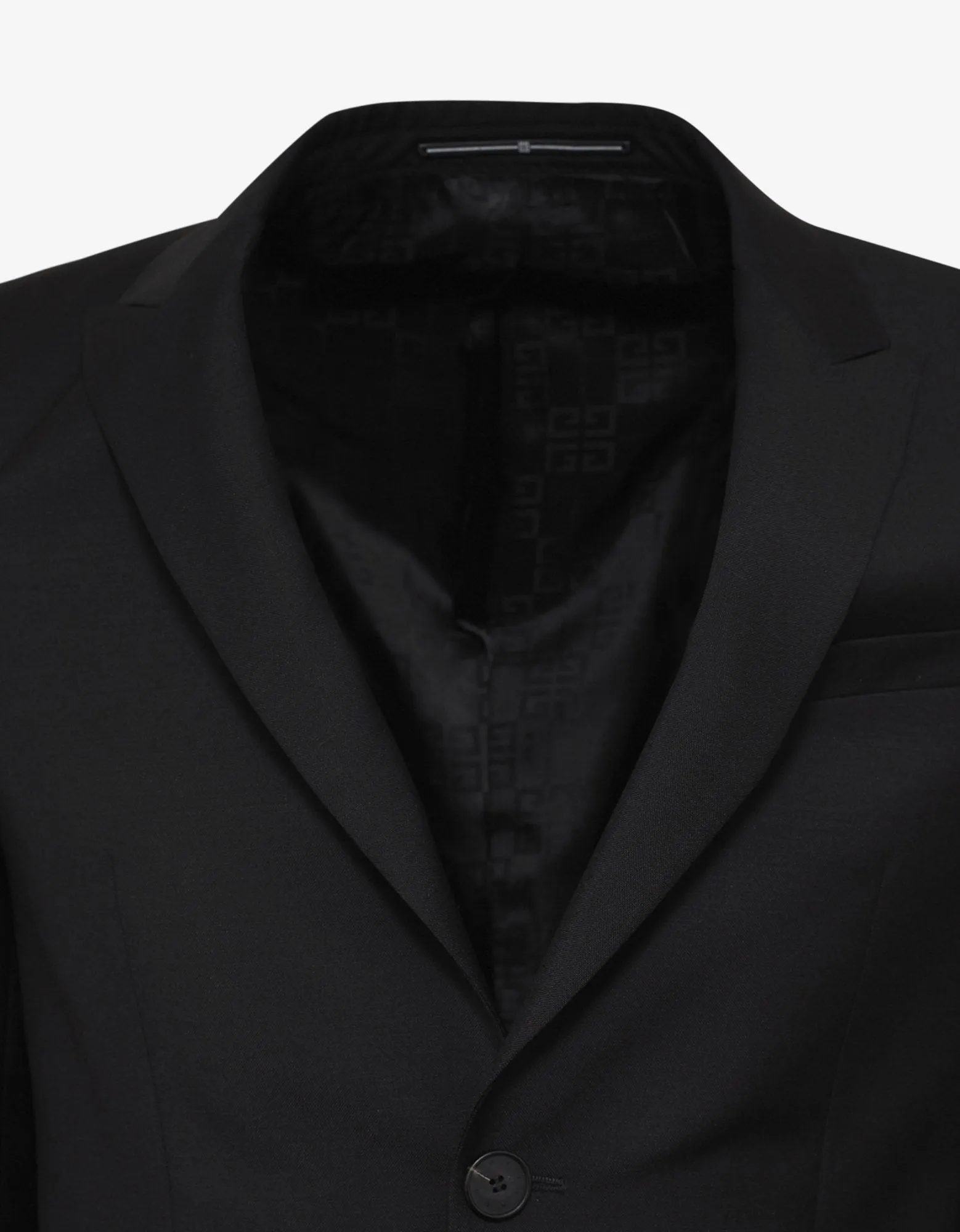 Black Single-Breasted Wool-Blend Suit -