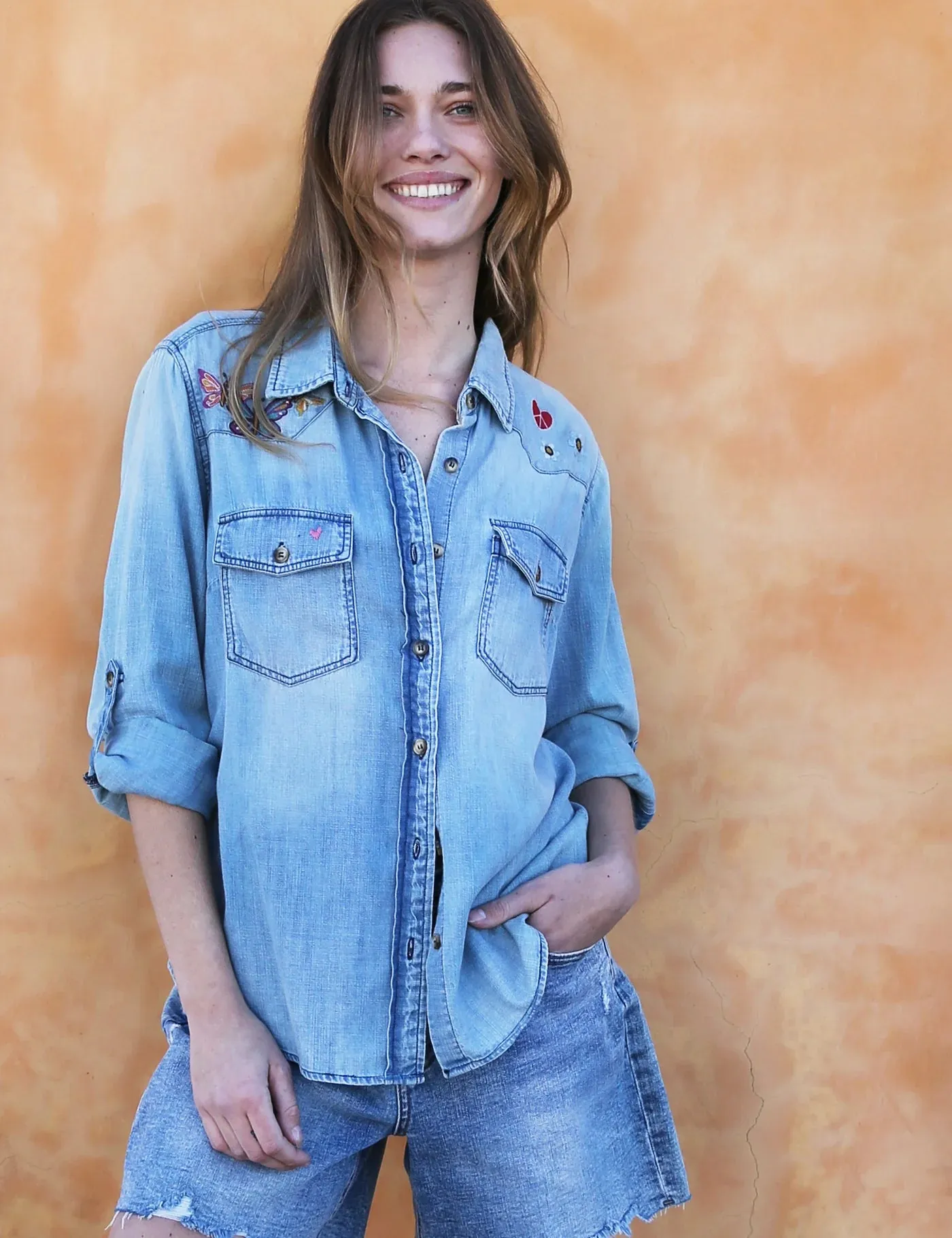 Butterfly Kiss Shirt in Denim