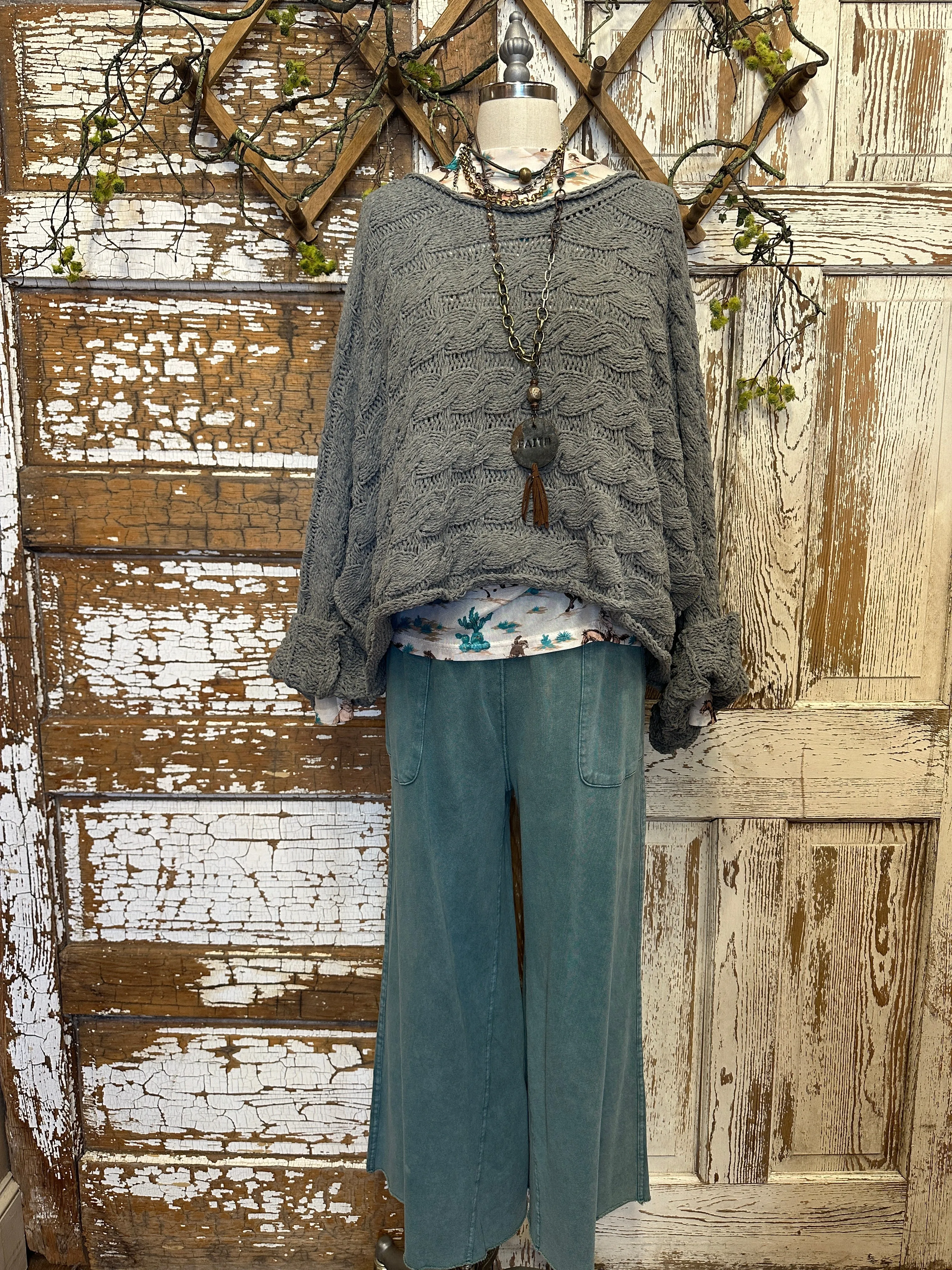 Caribbean Turquoise Lu-Leisure Pants