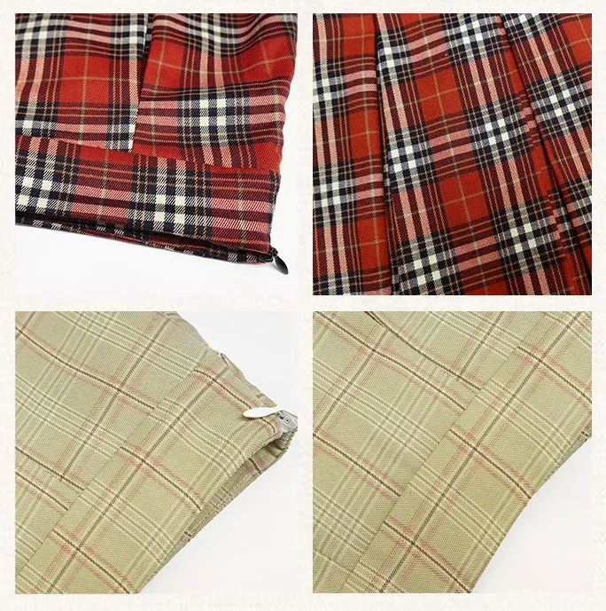 College Style Plaid Pleated Mini Skirt【s0000003545】