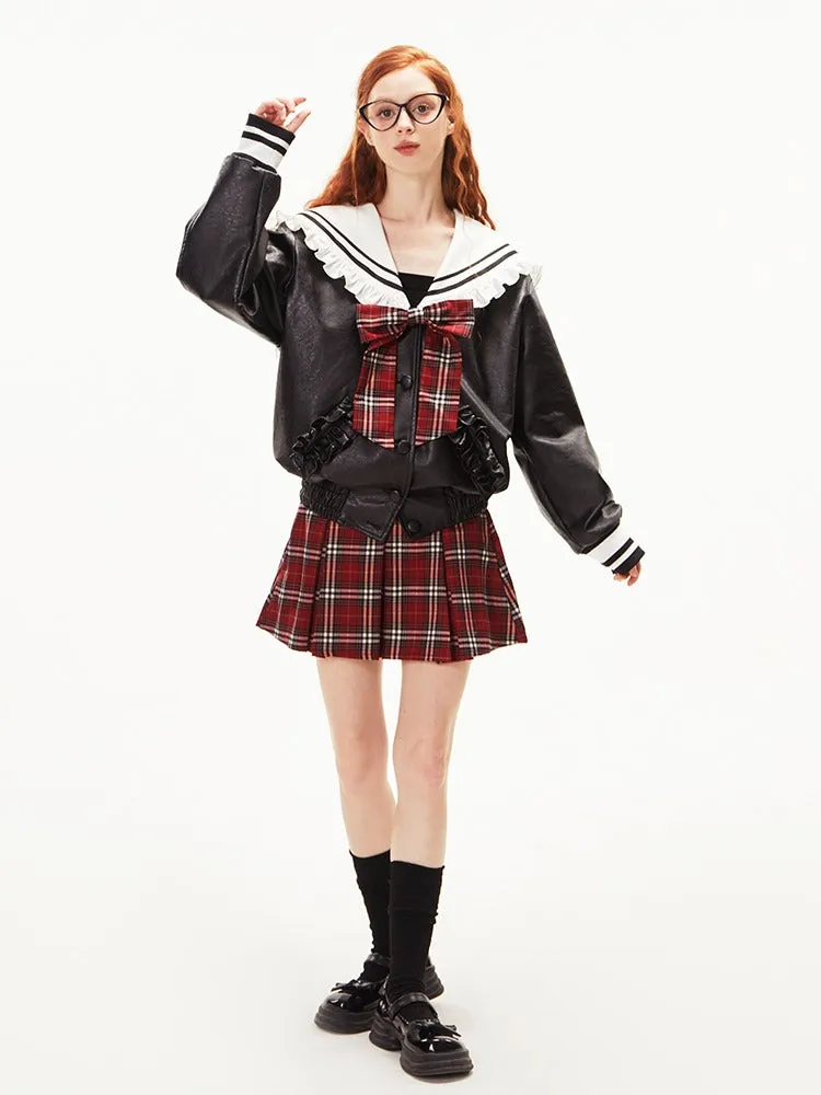 College Style Plaid Pleated Mini Skirt【s0000003545】