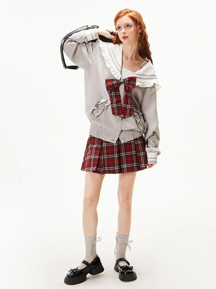 College Style Plaid Pleated Mini Skirt【s0000003545】