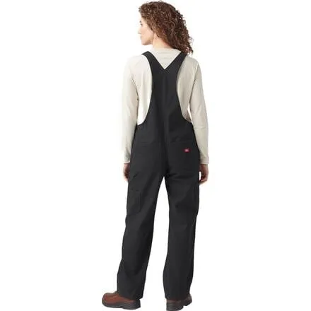 Dickies women's straight jumpsuit with bib, Rinsed Black