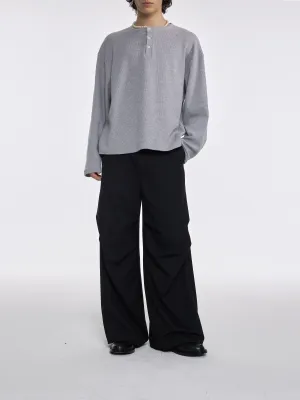 Draped Straight Loose Casual Pants