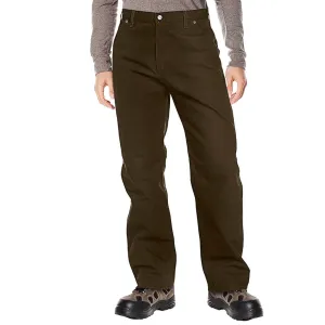 DuraDrive Men's Timber Brown Loose Fit Garment Washed Duck Canvas Dungaree Carpenter Work Pants