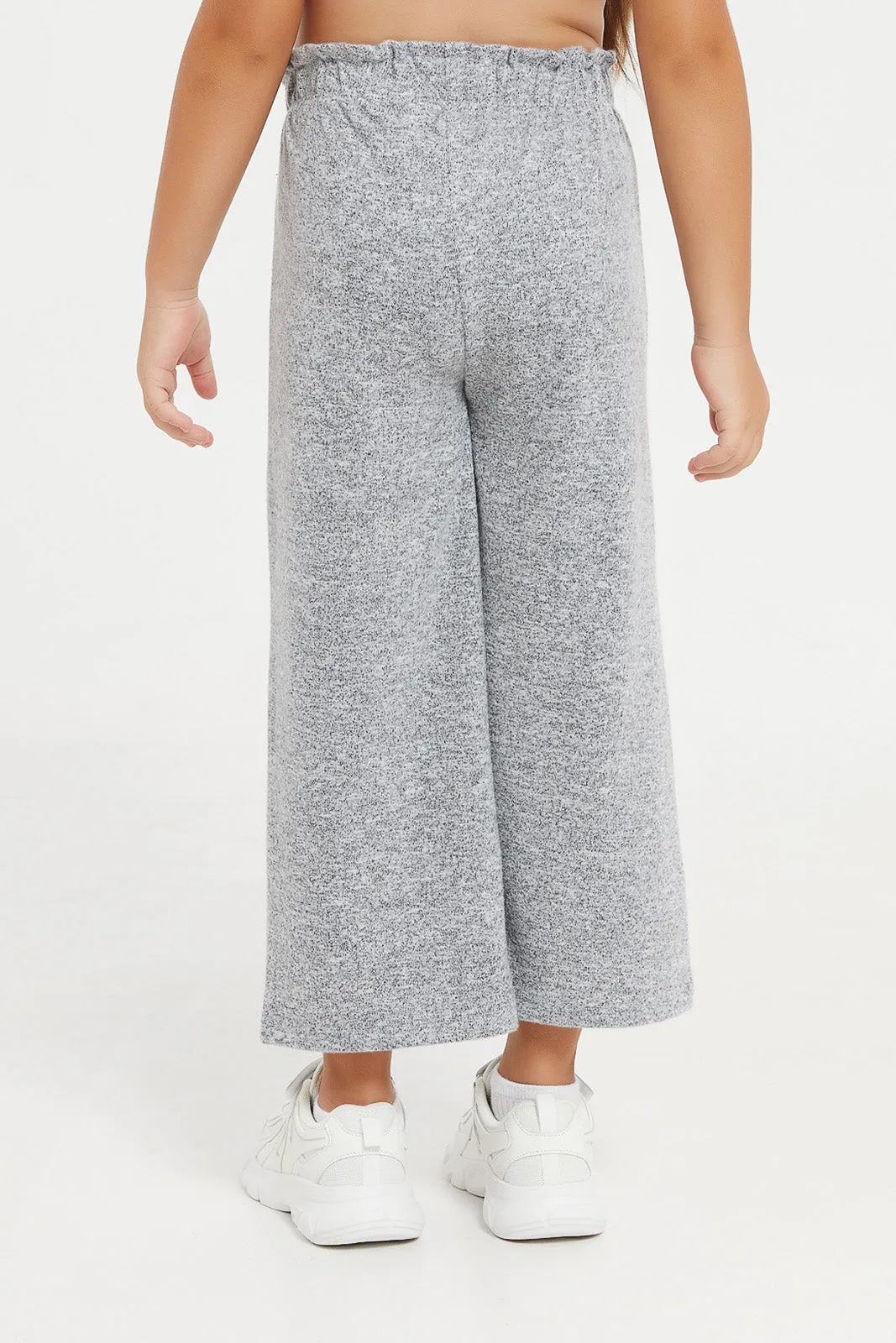 Girls Grey Wide Leg Pants