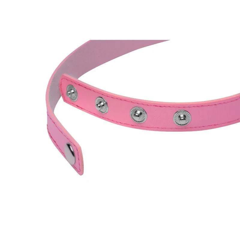 Kinky Kitty Ring Slim Choker Pink