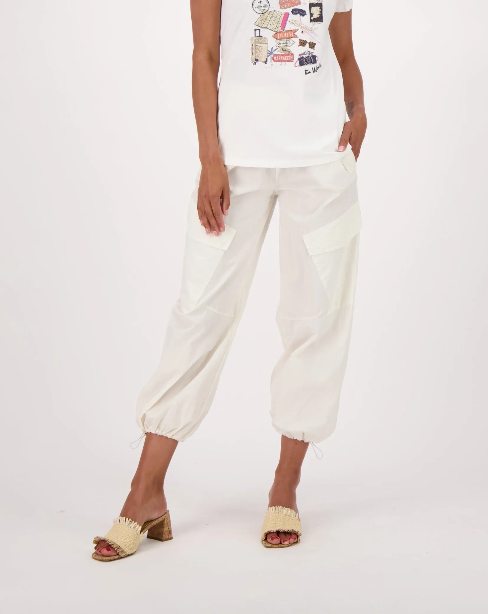 Loose Fit Drawstring Hem Pants