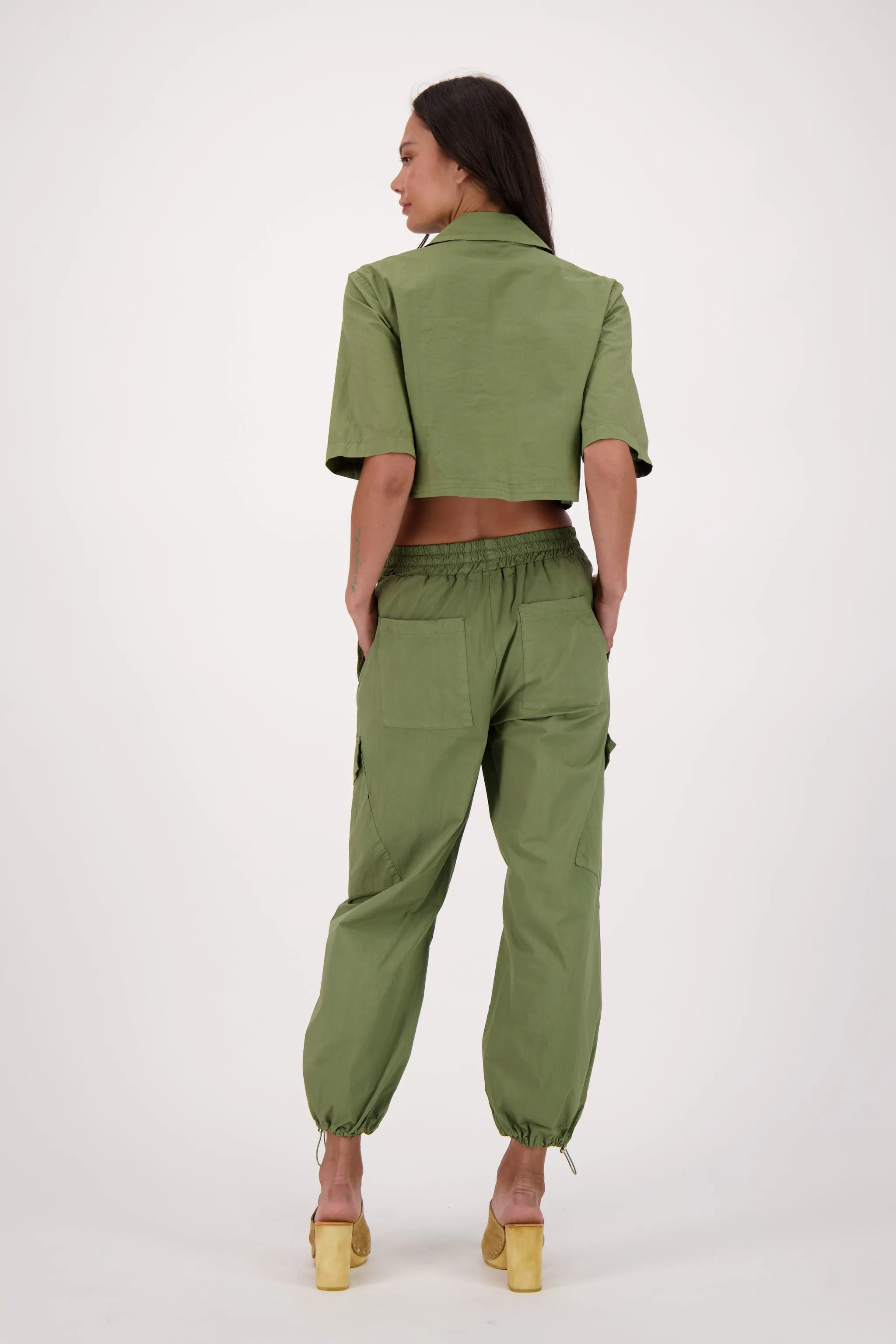 Loose Fit Drawstring Hem Pants