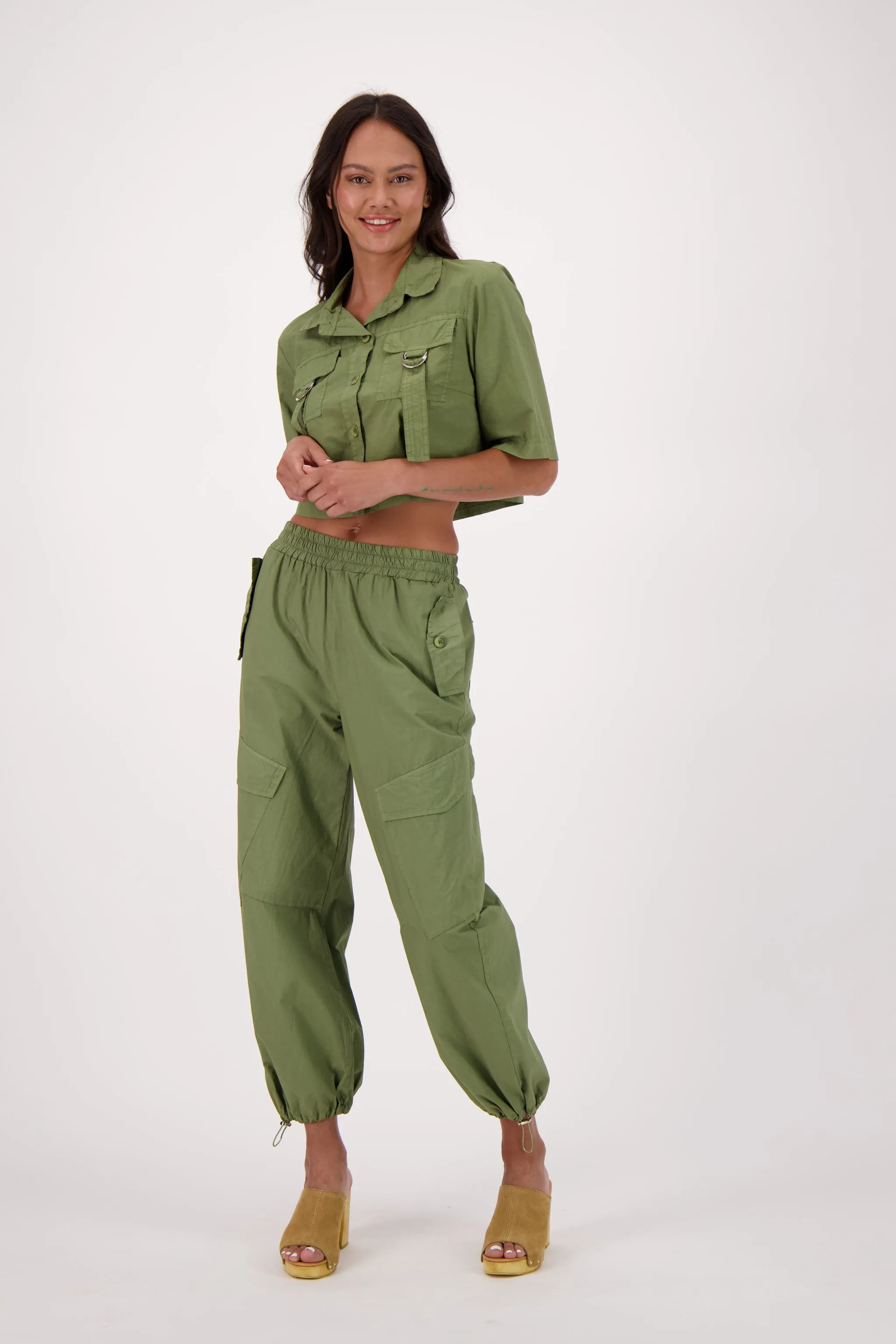 Loose Fit Drawstring Hem Pants