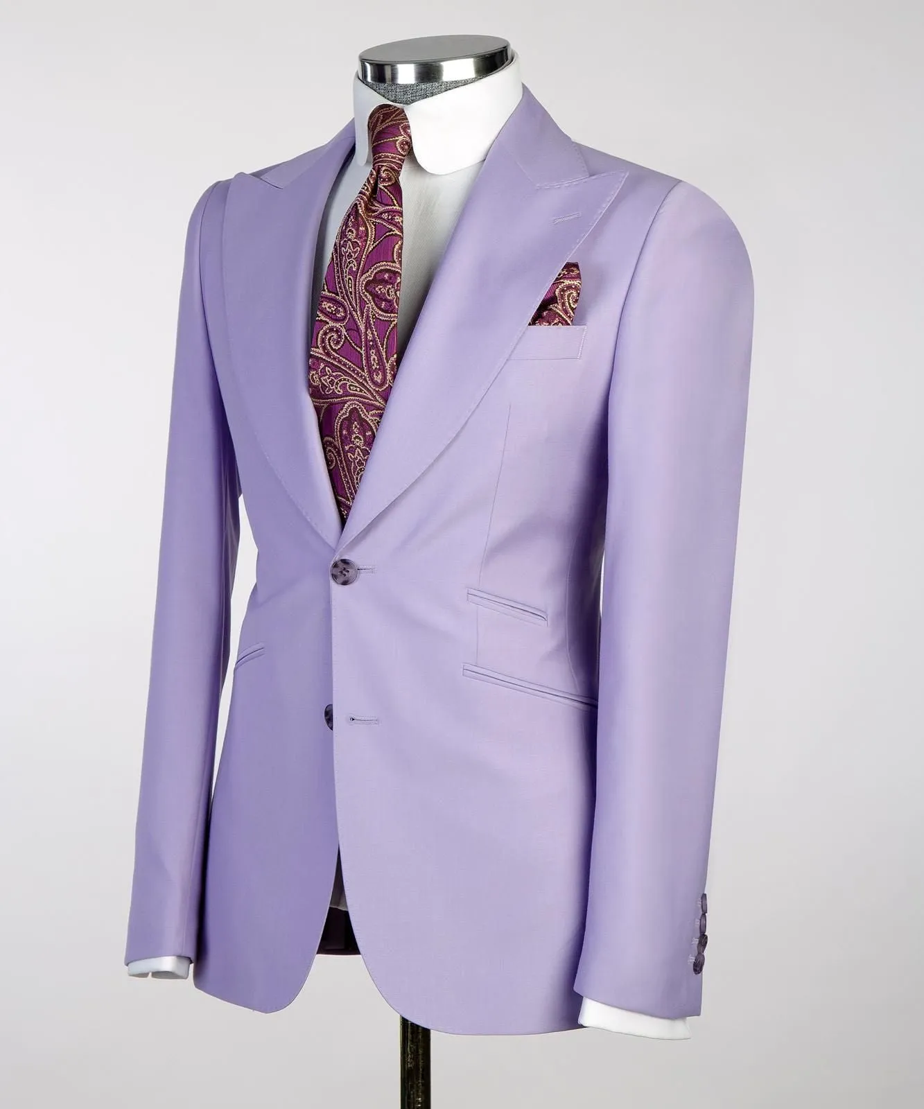 Mens 3 Piece Classic Lavender Suit