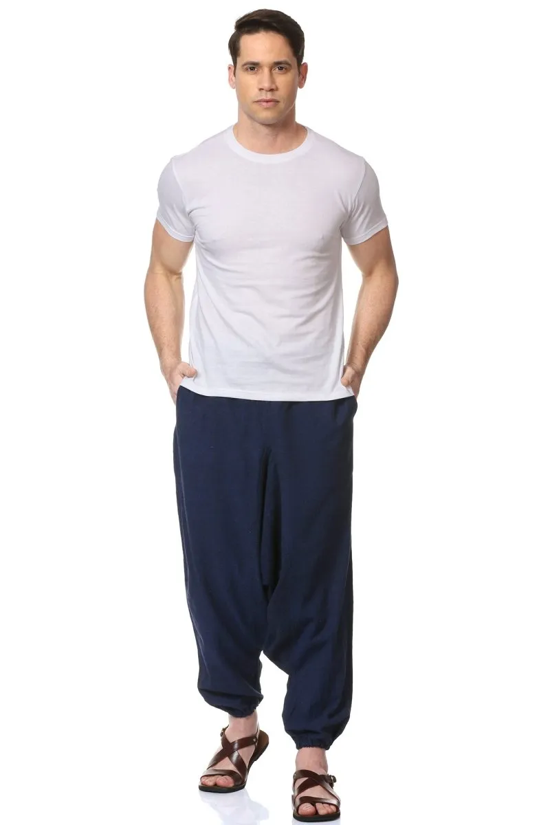 Men's Harem Pack of 2 | Dark Blue & Melange Grey | Fits Waist Sizes 28 to 36 Inches