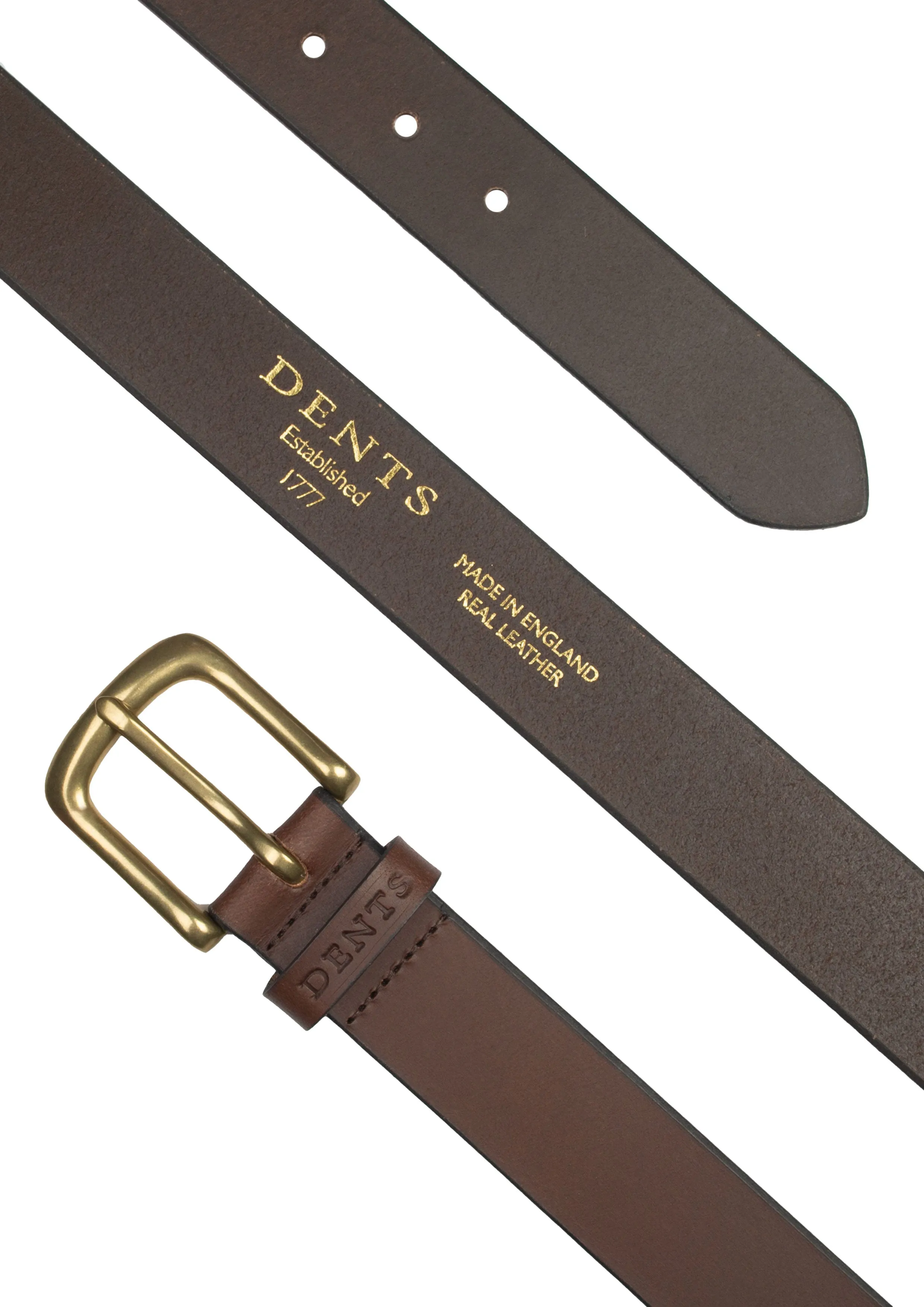 Men’s Heritage Lined Full-Grain Leather Belt with Brass Buckle