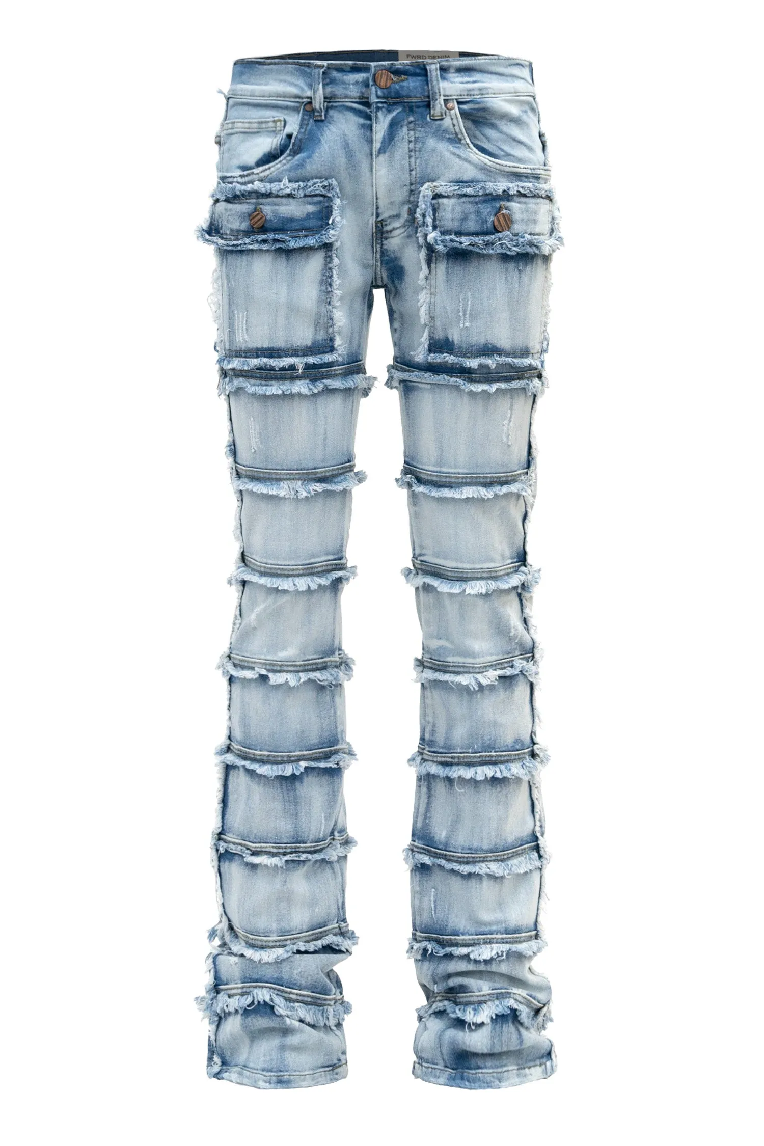 Men's Patchwork True Stacked Denim Jeans