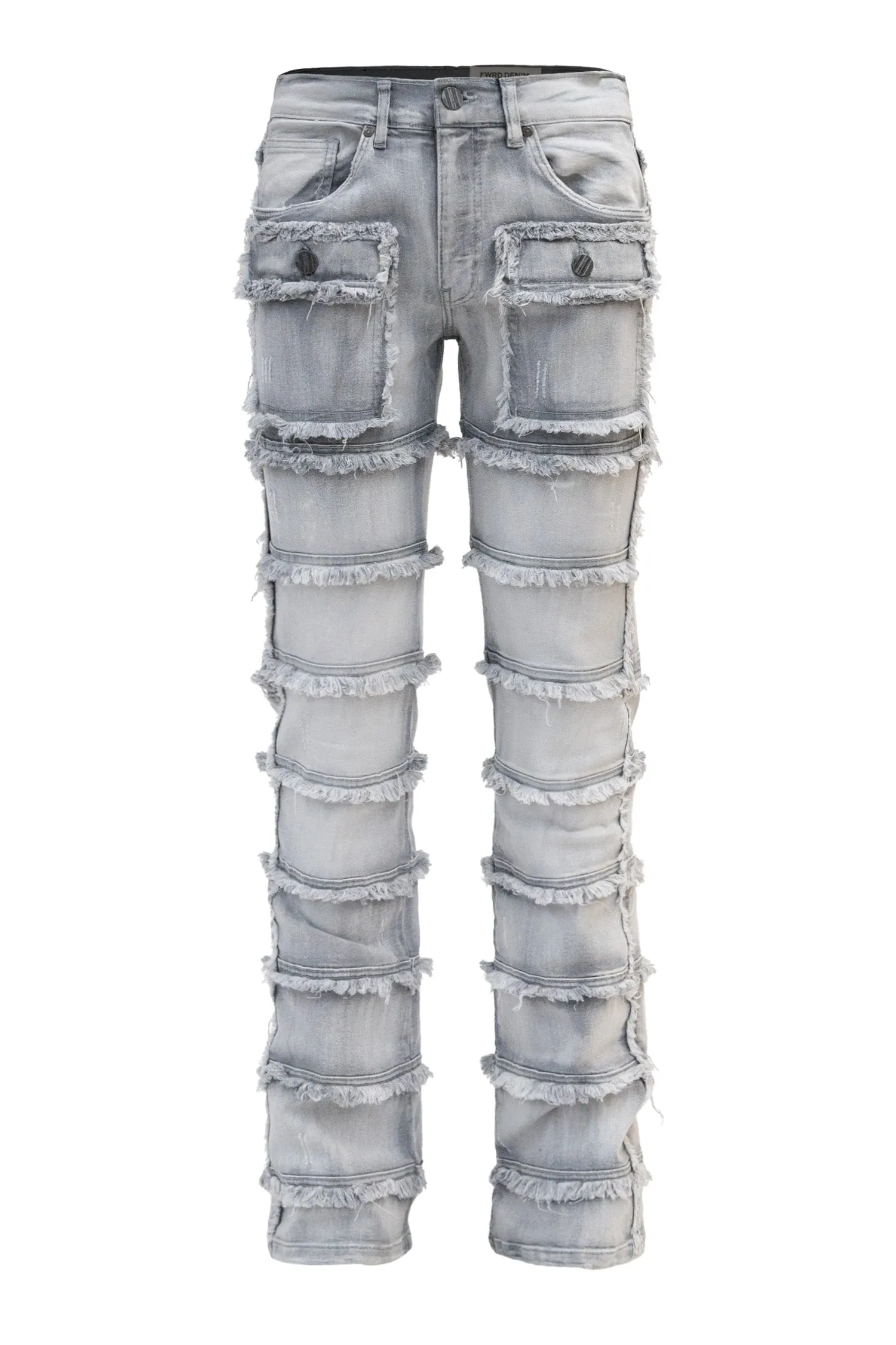 Men's Patchwork True Stacked Denim Jeans