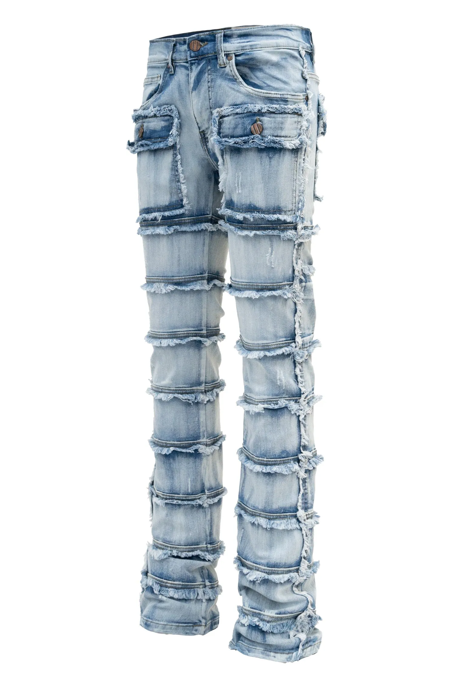 Men's Patchwork True Stacked Denim Jeans