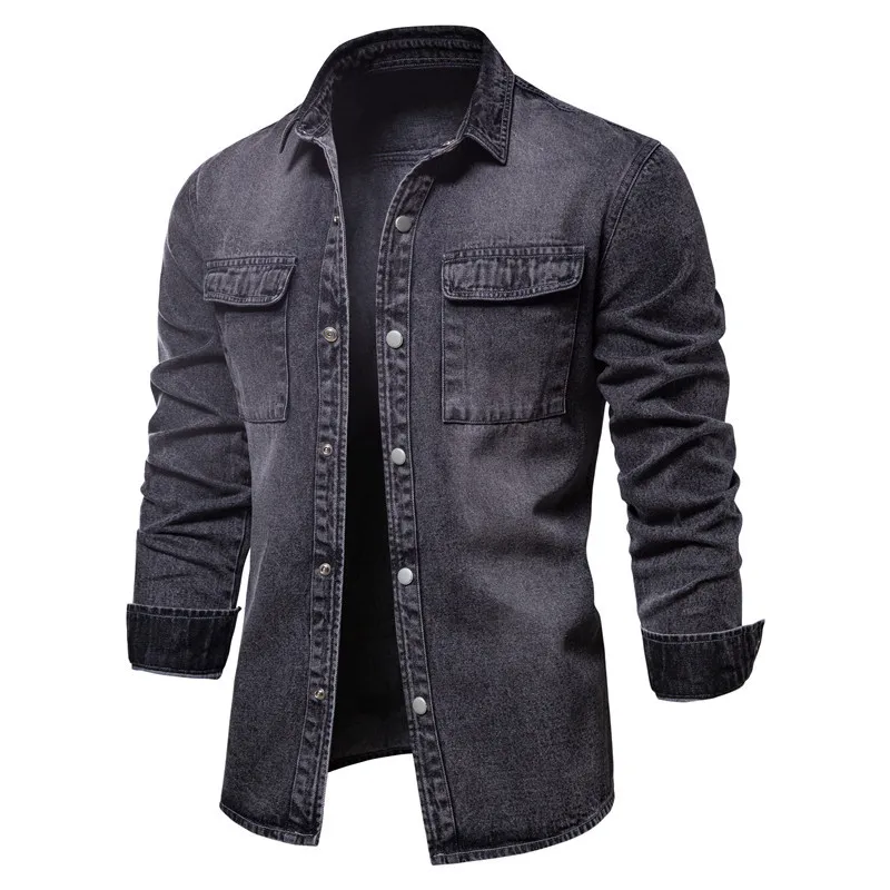 Men's Single-Breasted Denim Shirt