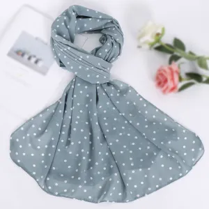 Mint Blue Polka Dot Chiffon Bubble Scarf