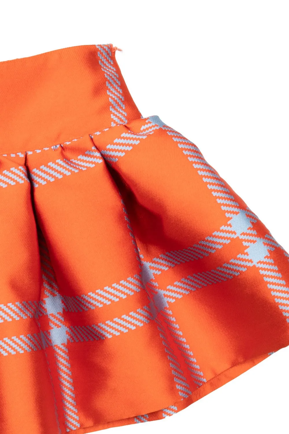 MMS Orange Plaid Taffeta Skirt