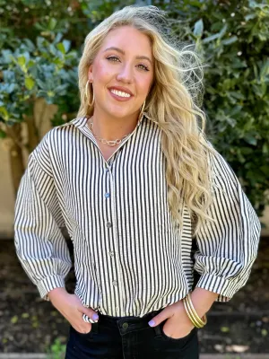 Molly Striped Button Down Blouse