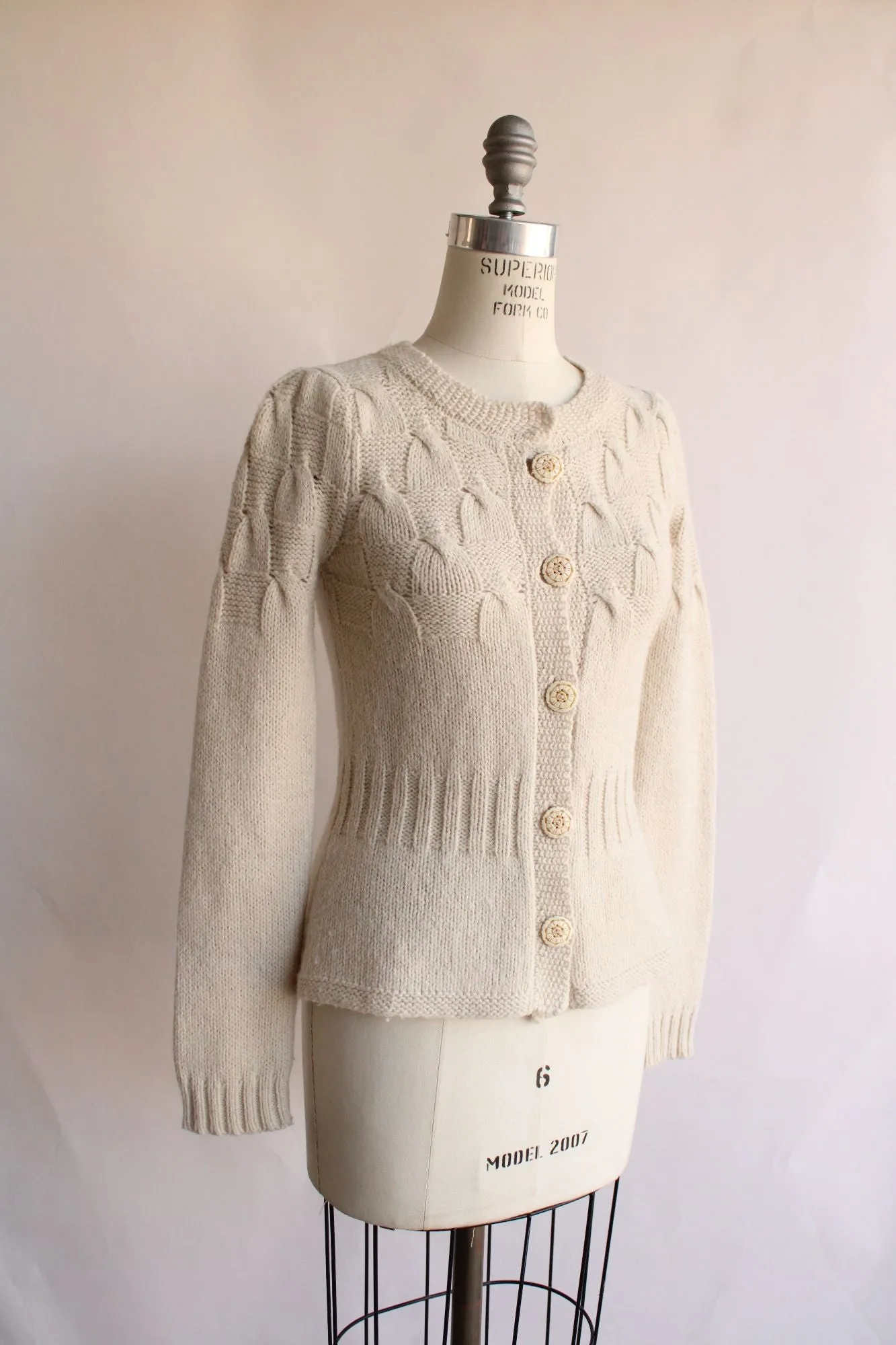 Moth Womens Sweater, Anthropologie Cream Cardigan Size Small, Wool Alpaca Blend