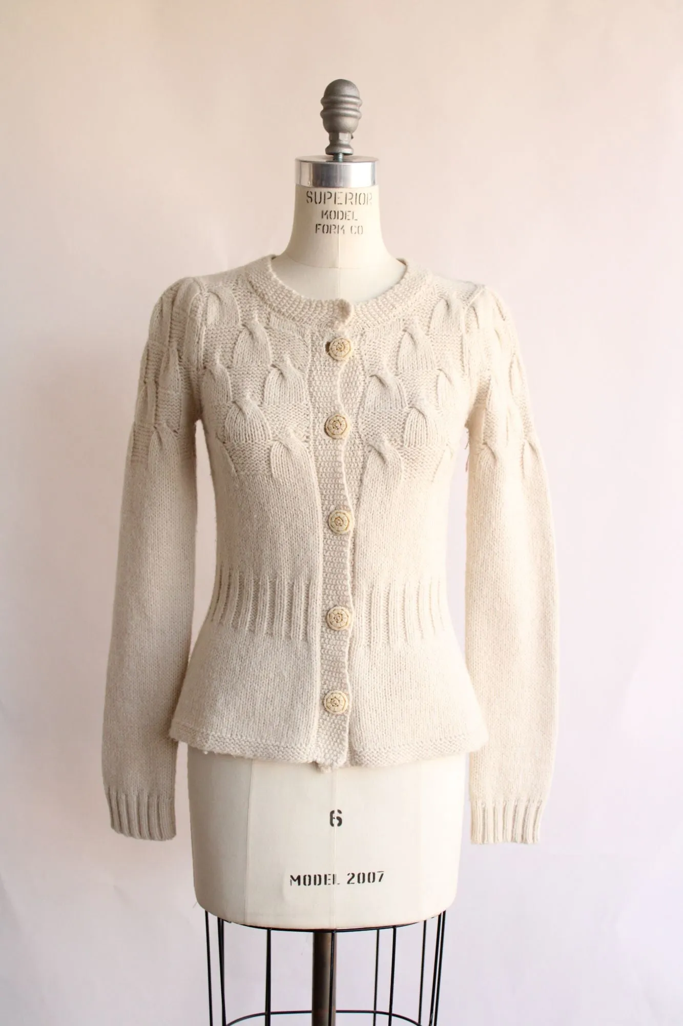 Moth Womens Sweater, Anthropologie Cream Cardigan Size Small, Wool Alpaca Blend