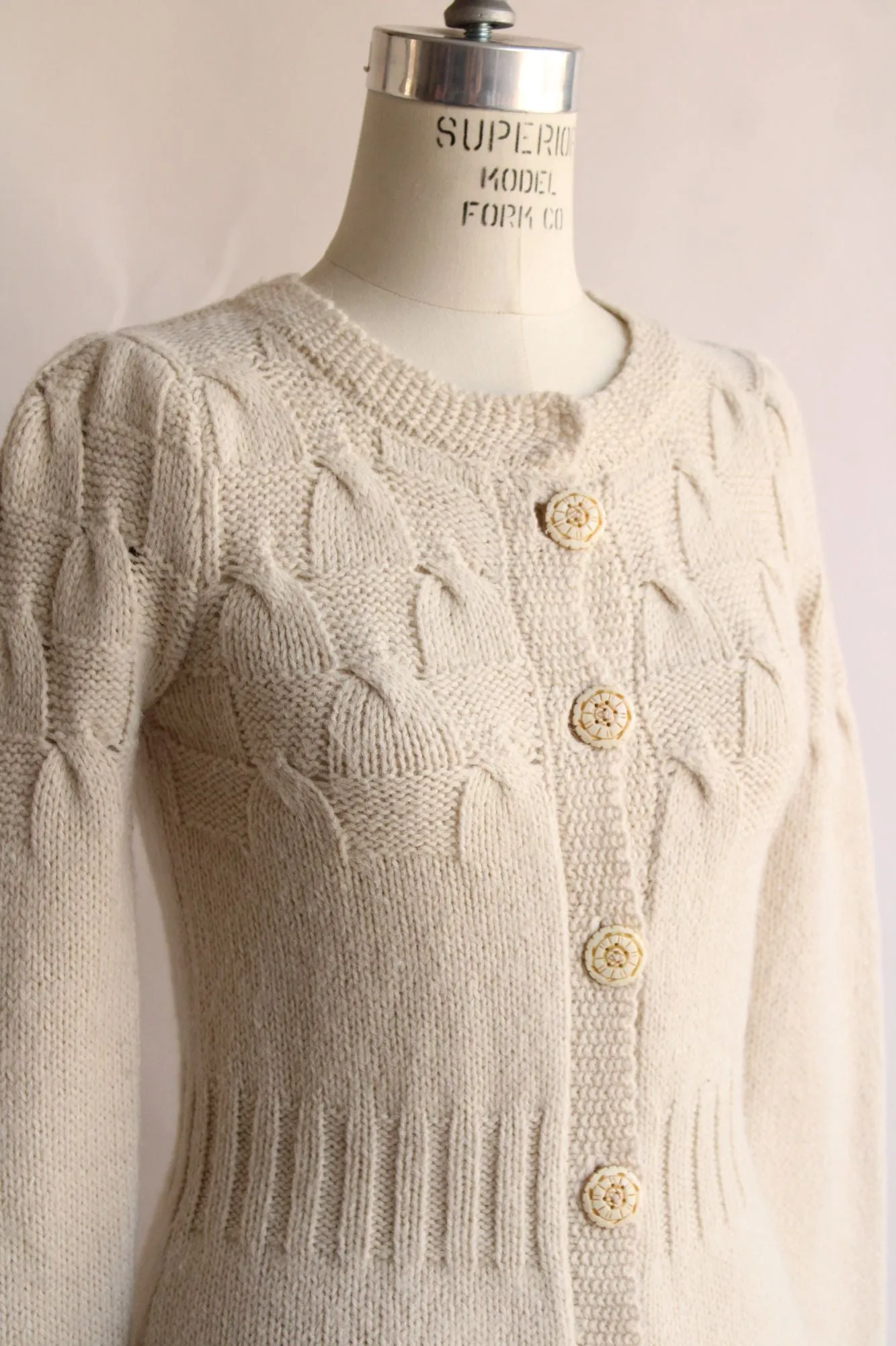 Moth Womens Sweater, Anthropologie Cream Cardigan Size Small, Wool Alpaca Blend