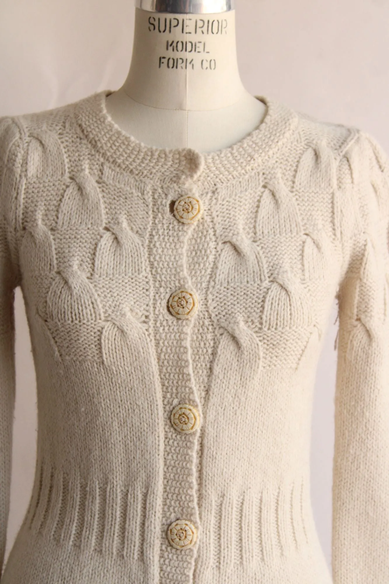 Moth Womens Sweater, Anthropologie Cream Cardigan Size Small, Wool Alpaca Blend