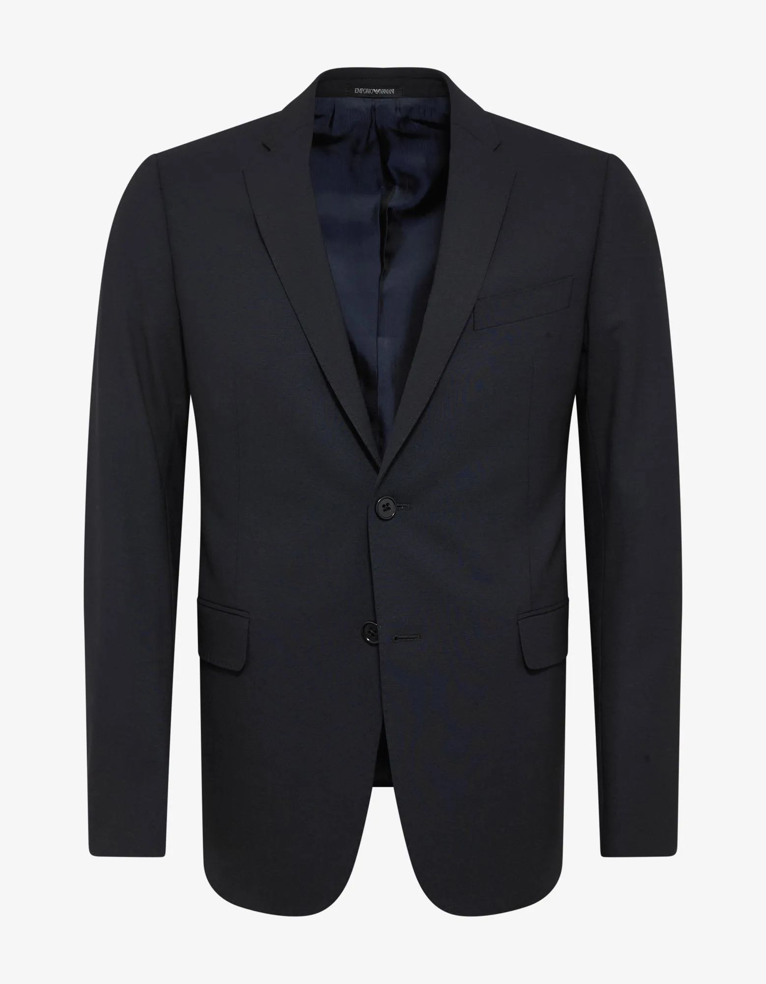 Navy Blue Wool-Blend Two-Button Suit