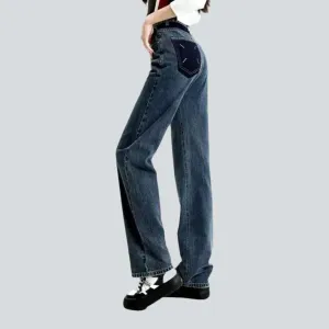 Patched back pocket women's jeans