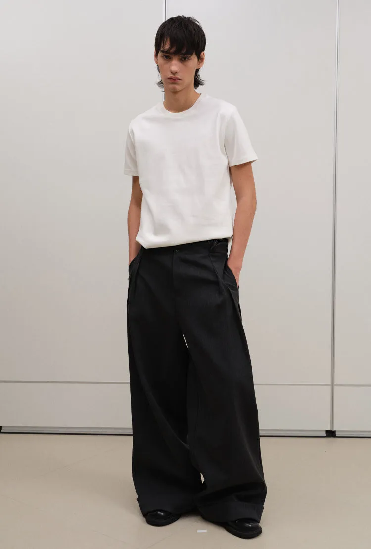 Pleated loose casual pants