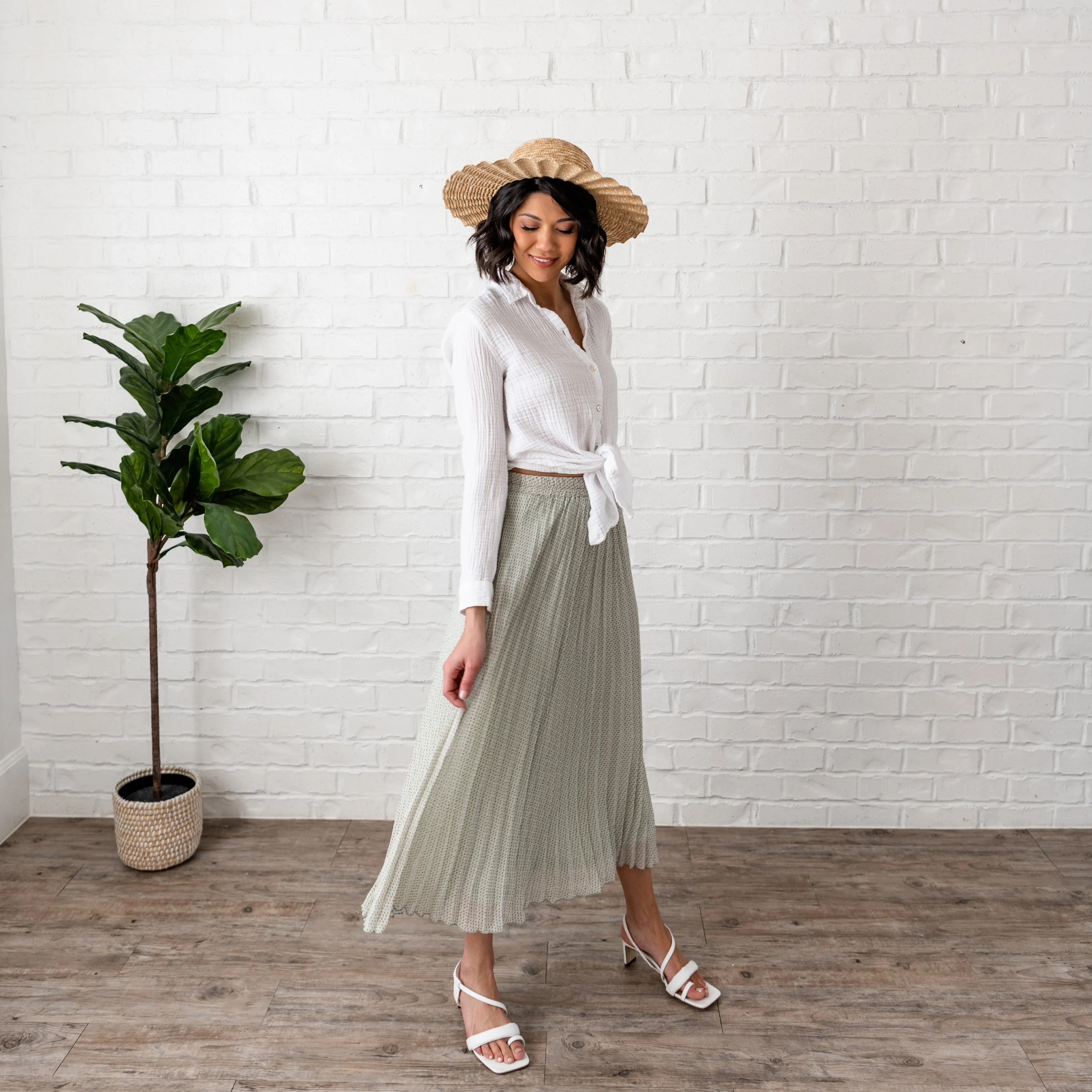 Pleated Maxi Skirt