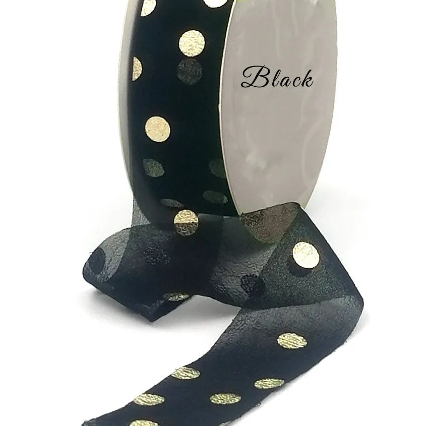 Polka Dot Chiffon Ribbon