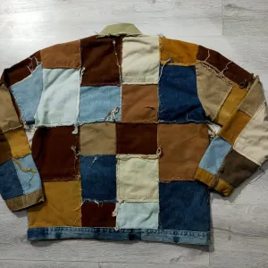 Reworked Frayed Edge Levi's Men's Patchwork Jacket Made Using Original Levi's Jeans