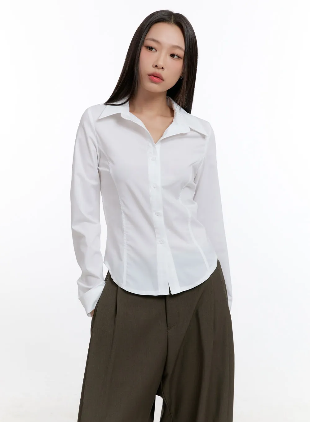 Slim Fit Collared Blouse CN420