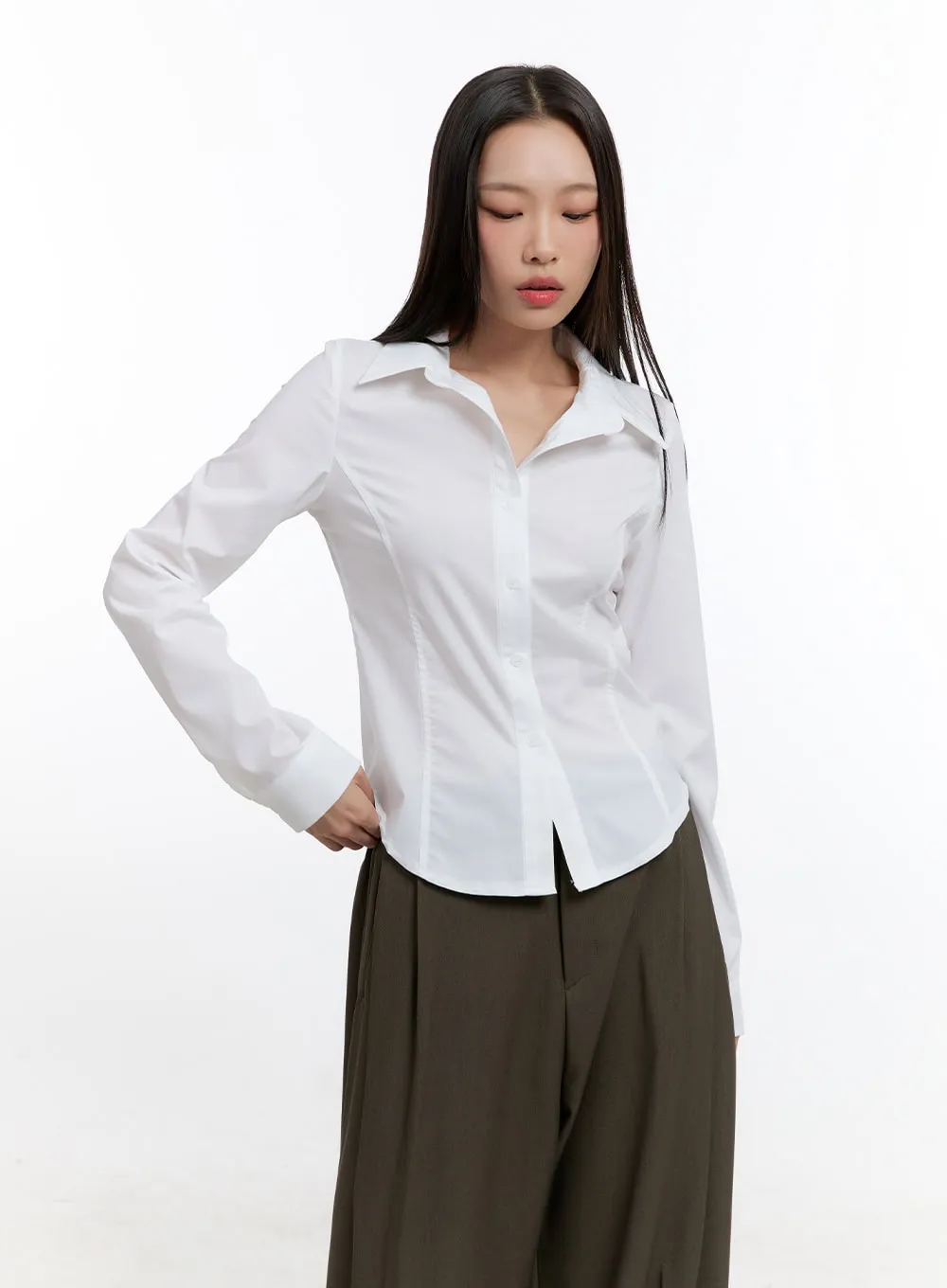 Slim Fit Collared Blouse CN420