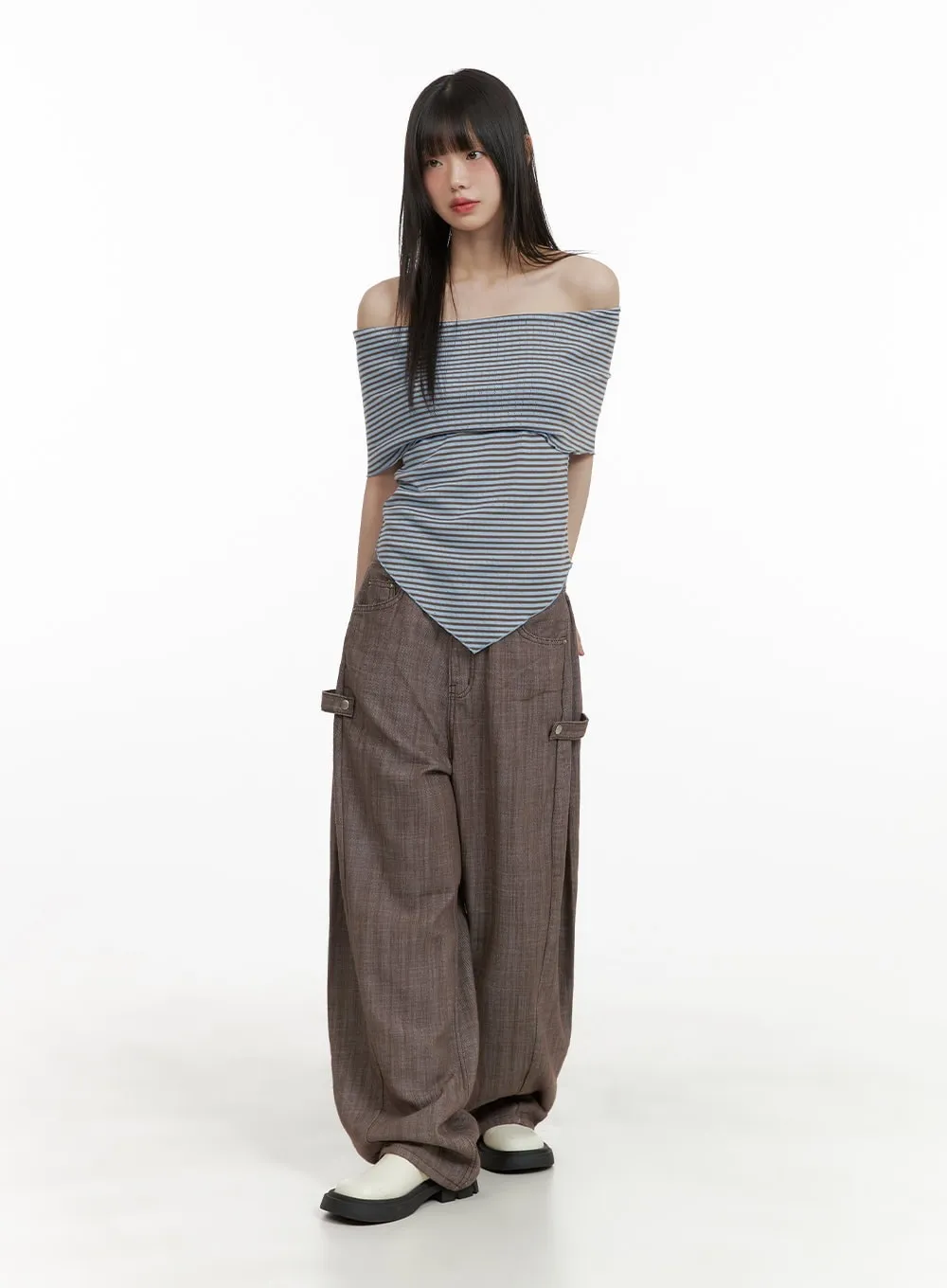 Strap Wide Leg Pants CY428