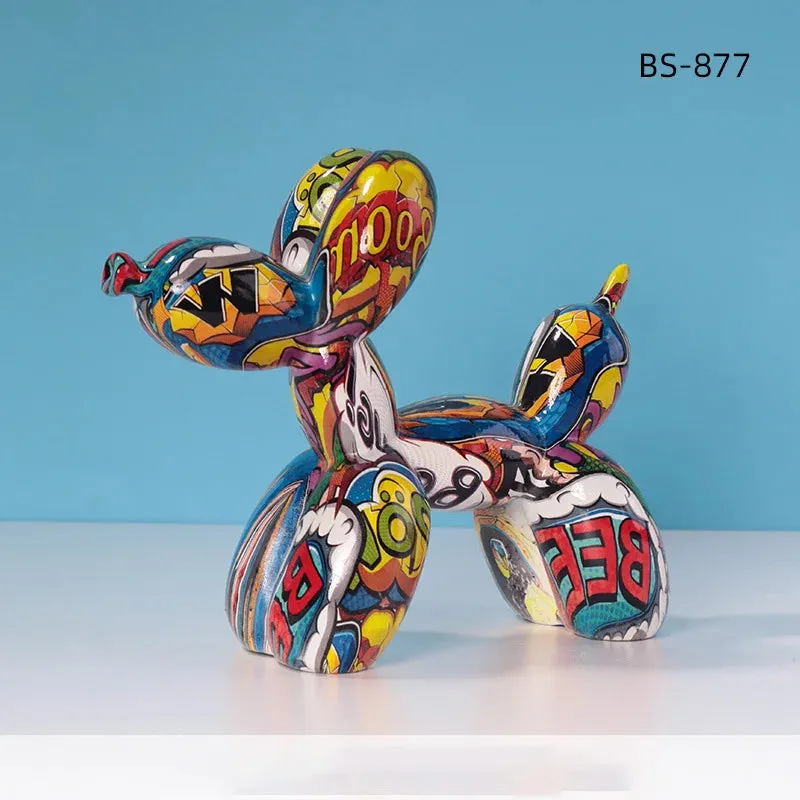 TEEK - Resin Graffiti Balloon Dog Statues