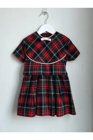 Vintage 50’s Plaid Bow Front Dress - Approx Size 2 or 3