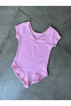 Vintage Pink Ruched Bodysuit - Size 4-6X