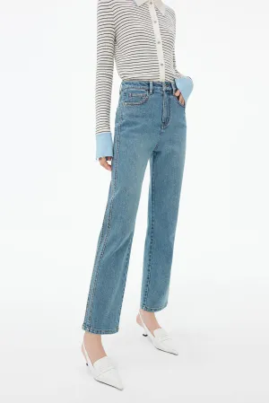 Vintage Straight-Cut Denim Jeans