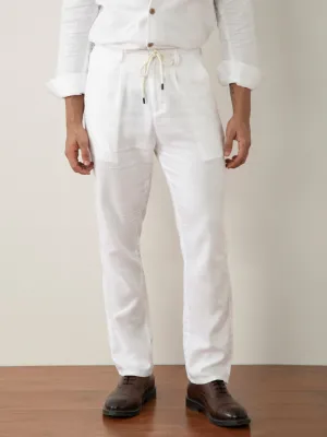 White Cotton Lightweight Pants