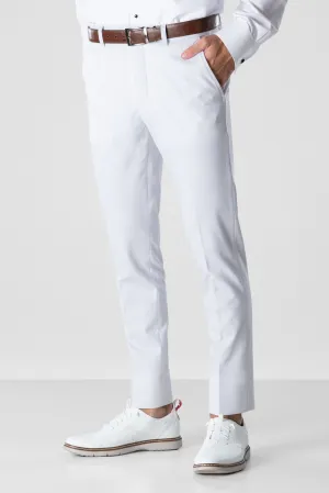 White Euro Slim Stretch Suit Pants