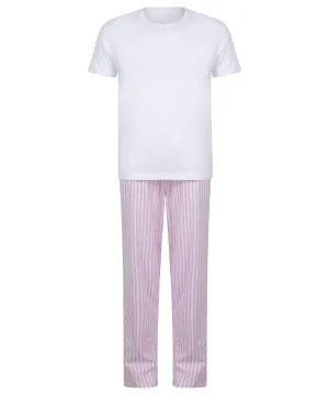 White/Pink/White Stripe - Kids long pyjamas